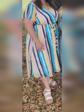 Lane Bryant Multicolor Striped Maxi Dress